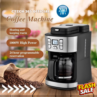 Máy pha cà phê tự động 2 trong 1, vừa xay và rang