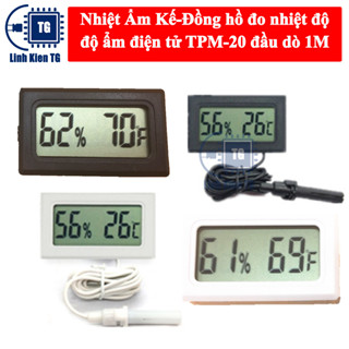 Nhiệt Ẩm Kế - Đồng hồ đo nhiệt độ và độ ẩm điện tử TPM-20 có đầu dò 1M