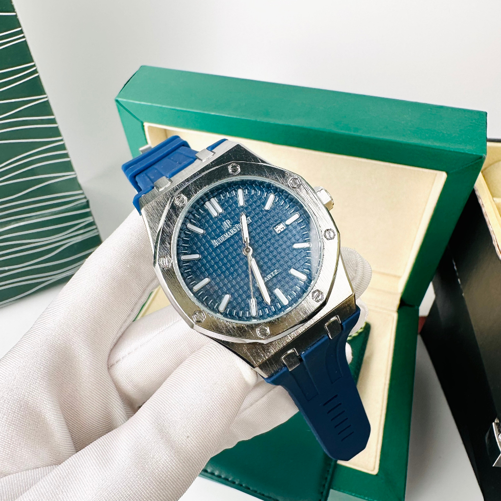 Đồng hồ nam abaume piguet dây cao su size 40mm khung vỏ thép cao cấp, bảo hành 12 tháng