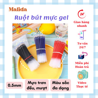 Aa combo 30, 50, 100 ruột bút mực nước, ngòi bút gel 0.5 mực đen, mực xanh, mực đỏ thay vào bút chữ a, bút nước