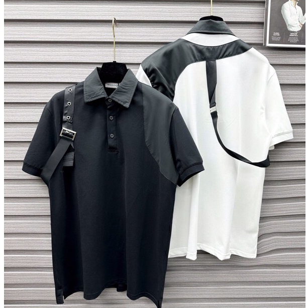 Áo polo Mc.queen phối vai cập bến. ảnh thật_4903