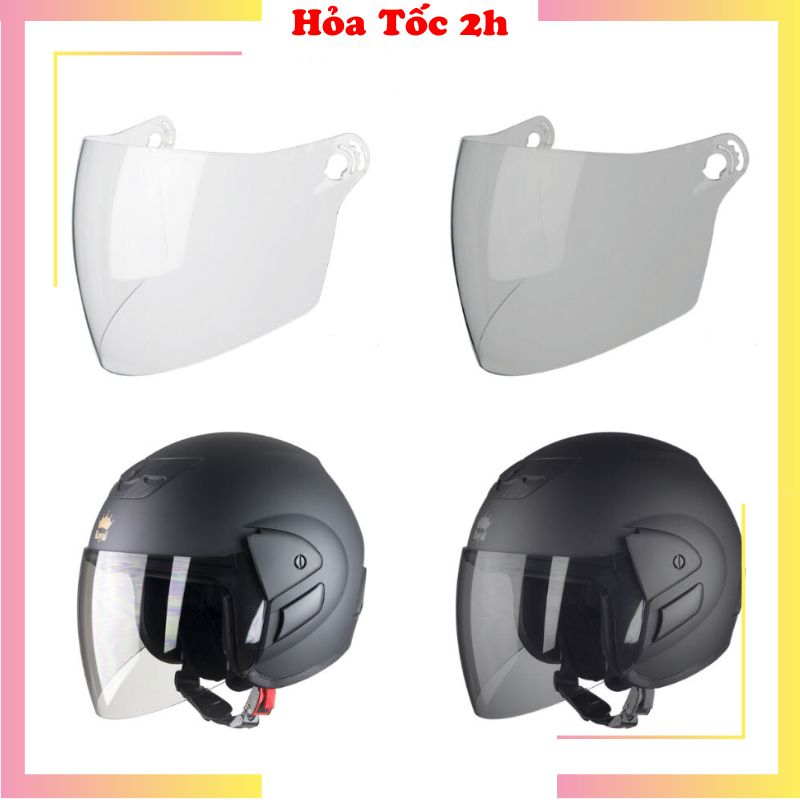 Kính thay thế mũ bảo hiểm 3/4 Royal M01, Gro, Honda