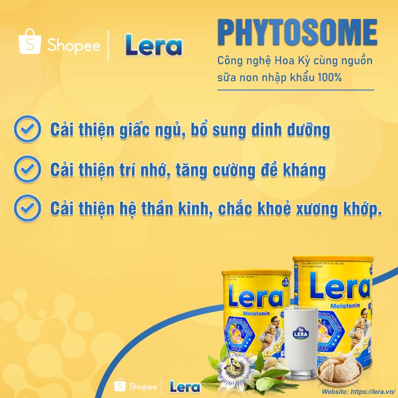 Sữa ngủ ngon Lera chính hãng- Hỗ trợ ngủ ngon, bổ sung dưỡng chất 900g
