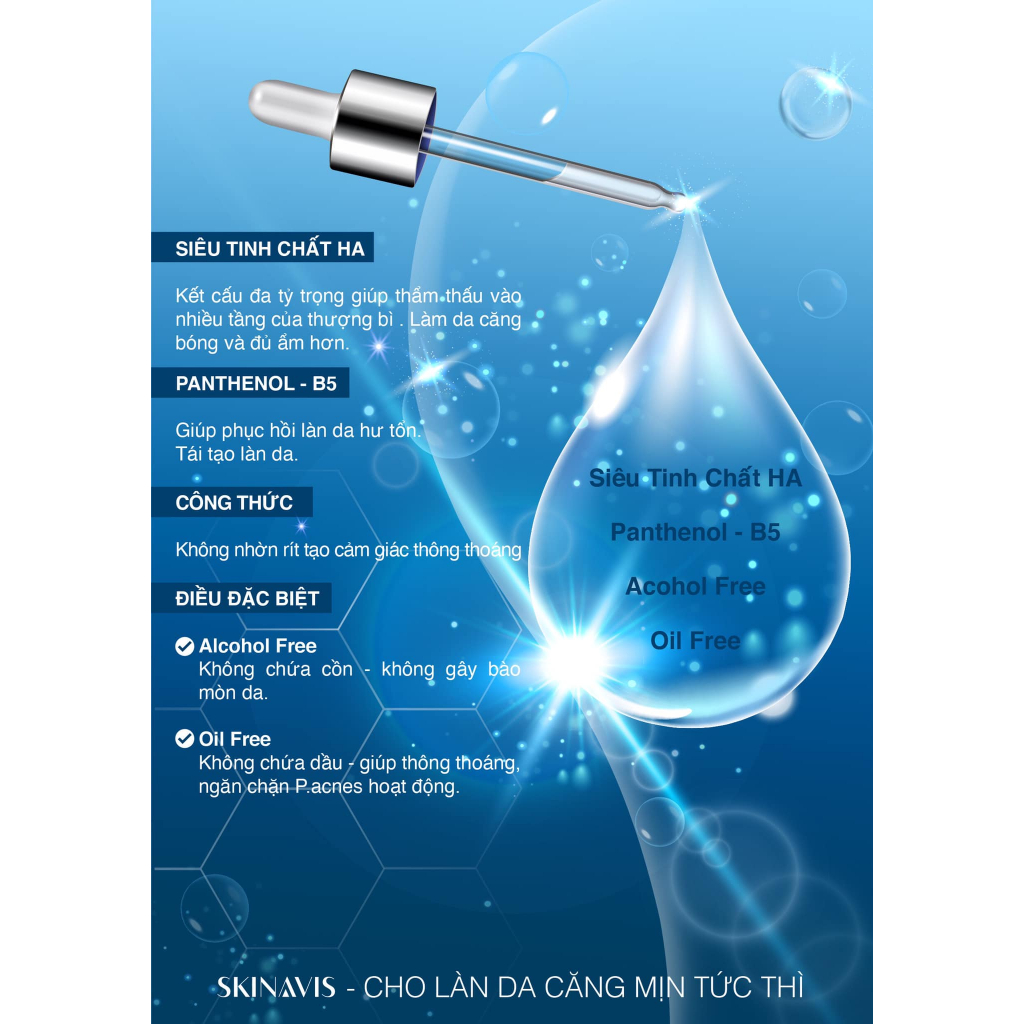 Serum Hyaluronic acid – Serum HA cấp ẩm giảm căng rát da