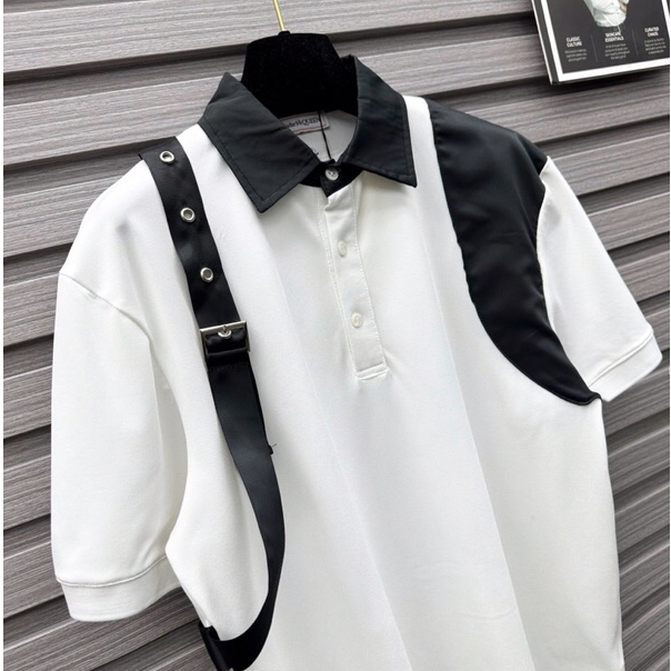 Áo polo Mc.queen phối vai cập bến. ảnh thật_4903