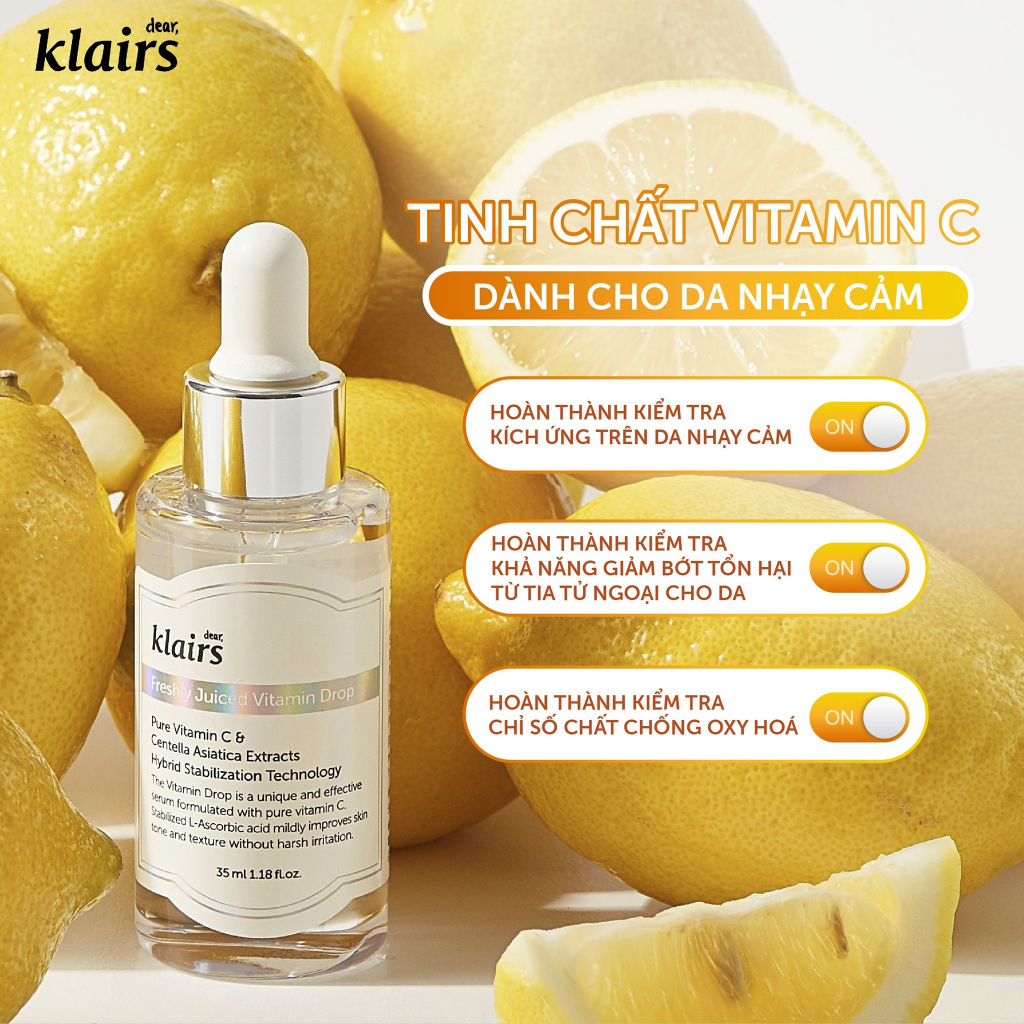 Serum Vitamin C Klairs Freshly Juiced Dưỡng Sáng Trẻ Hóa Da 35ML