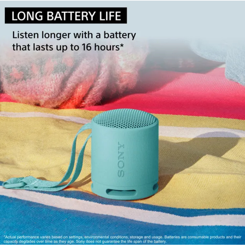 Loa Bluetooth Mini Sony SRS XB100, Bass Mạnh Mẽ, Micro Đàm Thoại Trực Tiếp Qua Loa - Mẫu Mới 2023