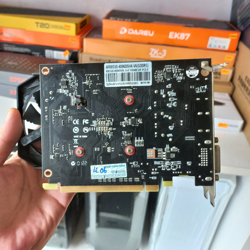 Cạc Màn Hình - VGA  Afox RX550 4G GDDR5 2 Fan Like New đẹp như mới  BH đến T5/2024