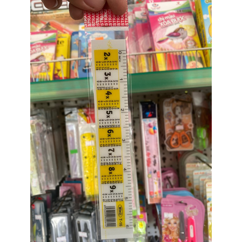 Thước kẻ 15,20cm có bảng cửu chương và công thức hình học