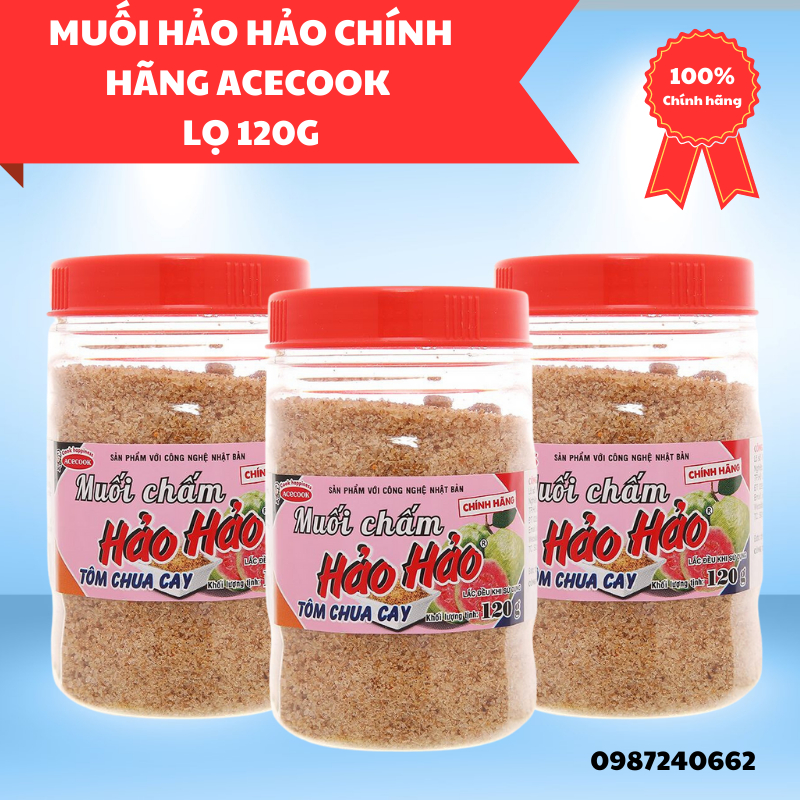 Muối Hảo Hảo chính hãng Acecook lọ 120g - bột canh Hảo Hảo vị tôm chua cay