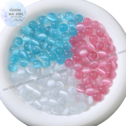 Đá Mắt Mèo - Nhiều Màu sắc - 6mm 8mm 10mm - Xâu Mix Vòng Nam Nữ - Phụ KIện Trang Sức Phong Thủy