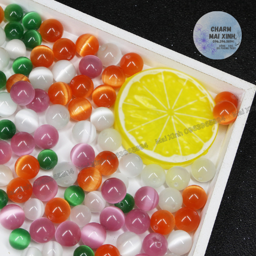 Đá Mắt Mèo - Nhiều Màu sắc - 6mm 8mm 10mm - Xâu Mix Vòng Nam Nữ - Phụ KIện Trang Sức Phong Thủy