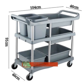 Xe đẩy thu gom chén dĩa chất liệu nhựa cao cấp