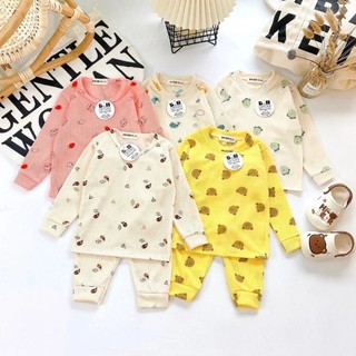 Bộ thu đông thun tăm cho bé hình gấu dễ thương size 7 -15kg