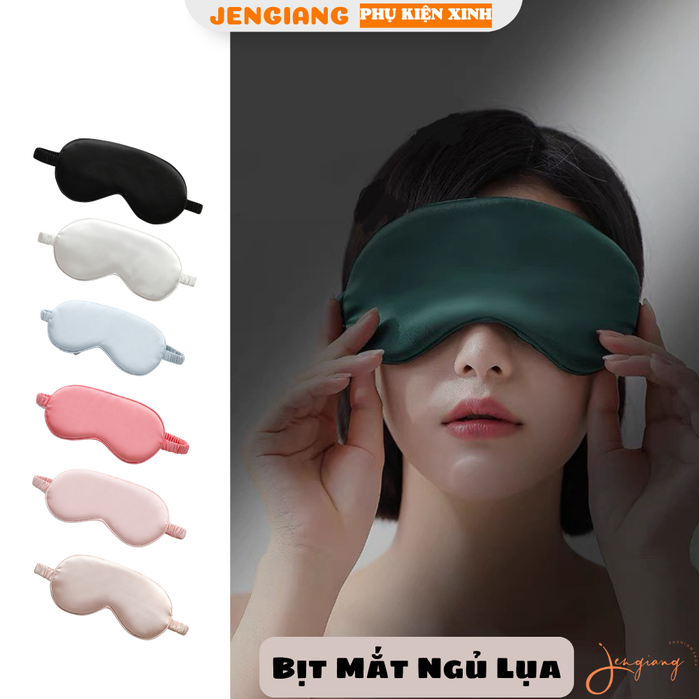 Bịt mắt ngủ Jengiang Lụa Satin nhiều màu cao cấp Miếng chụp che mắt hỗ trợ đi ngủ chống chói ở nhà văn phòng du lịch