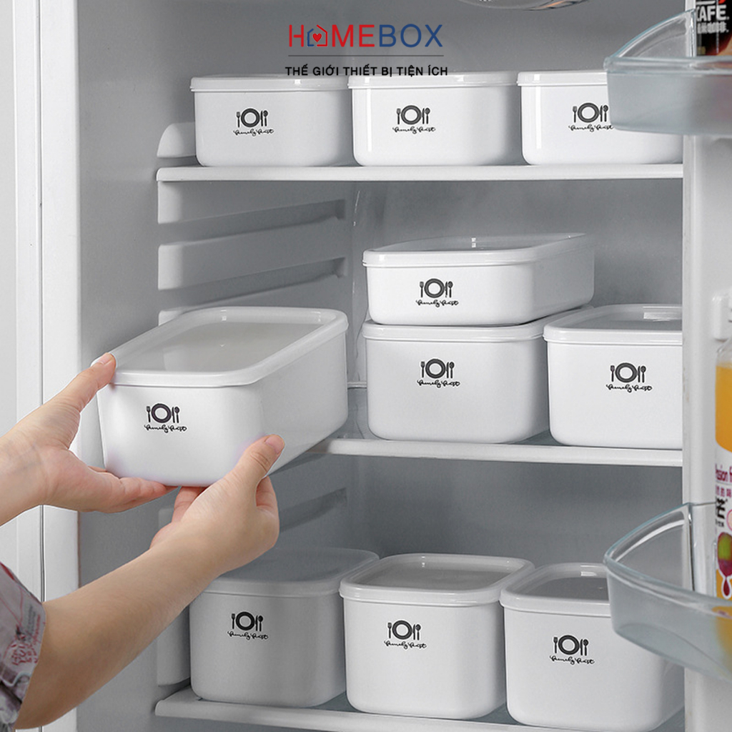 Hộp nhựa đựng thực phẩm tủ lạnh có nắp bảo quản kín khí kháng khuẩn chịu nhiệt tiện ích hộp trữ đông đồ ăn hiệu quả