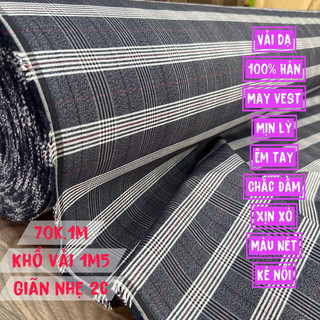 Vải Dạ vest Kẻ-Quần âu -Hàn Quốc Các chất dạ dầy dạn, kẻ sắc nét, vải có độ ấm,n