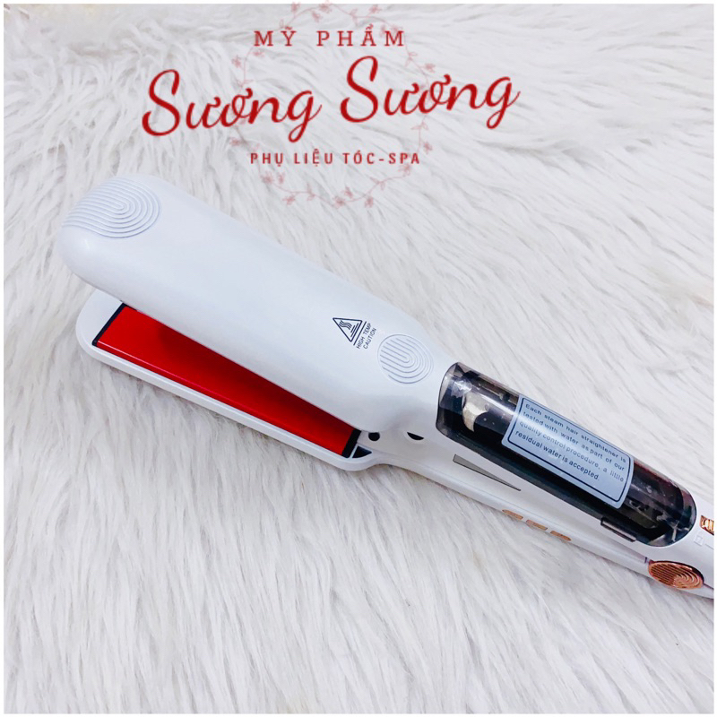 Máy Là duỗi Tóc Hơi Nước Cao Cấp Hair Salon Màu trắng