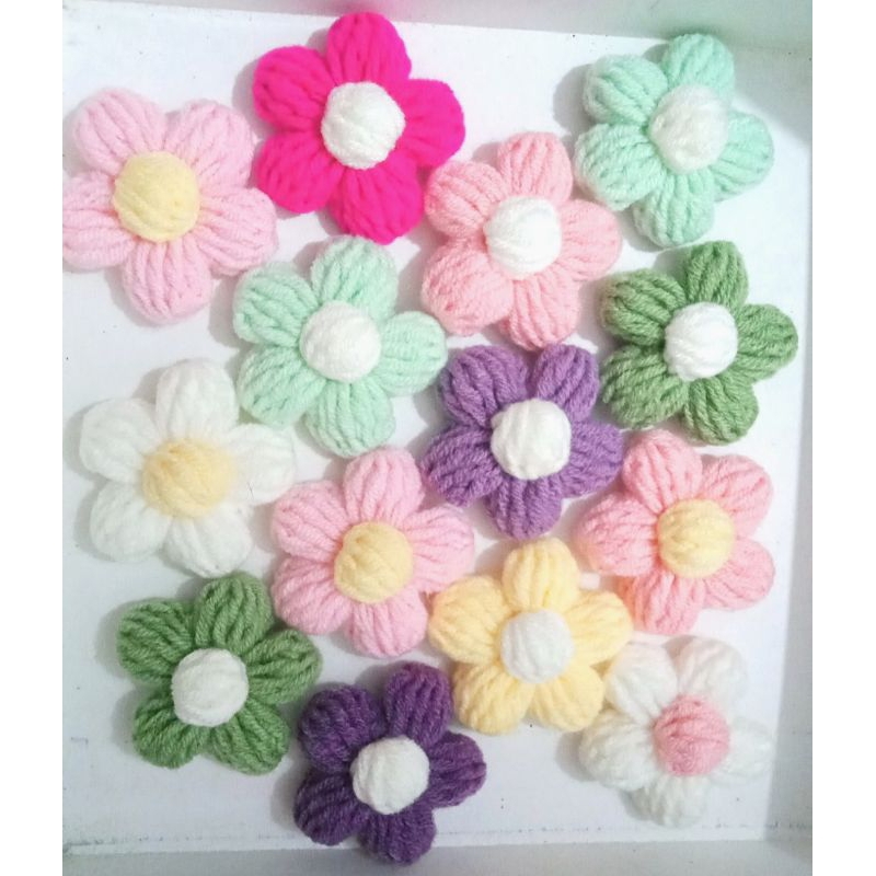 Hoa len 5 cánh mini handmade