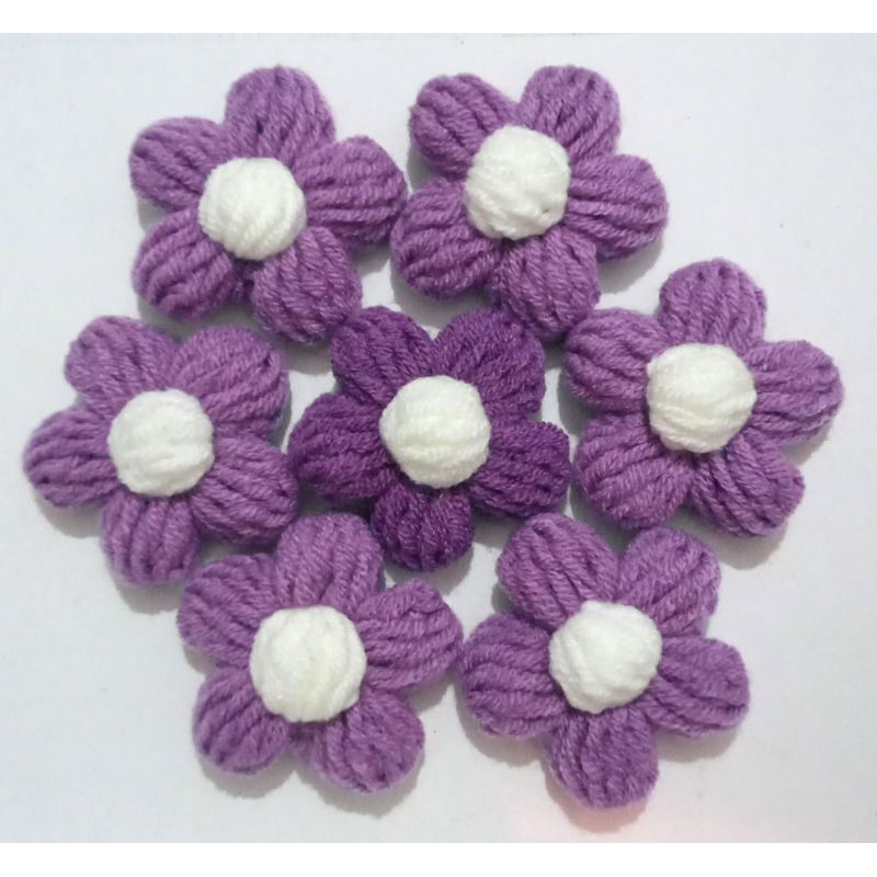 Hoa len 5 cánh mini handmade