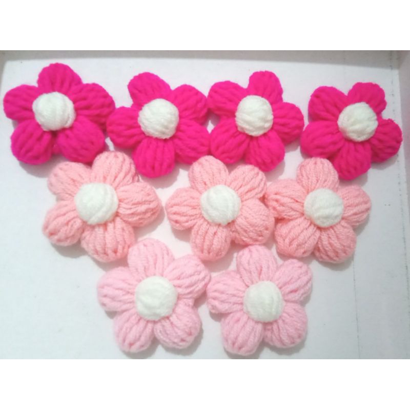 Hoa len 5 cánh mini handmade