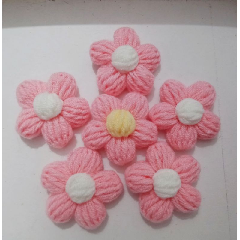 Hoa len 5 cánh mini handmade