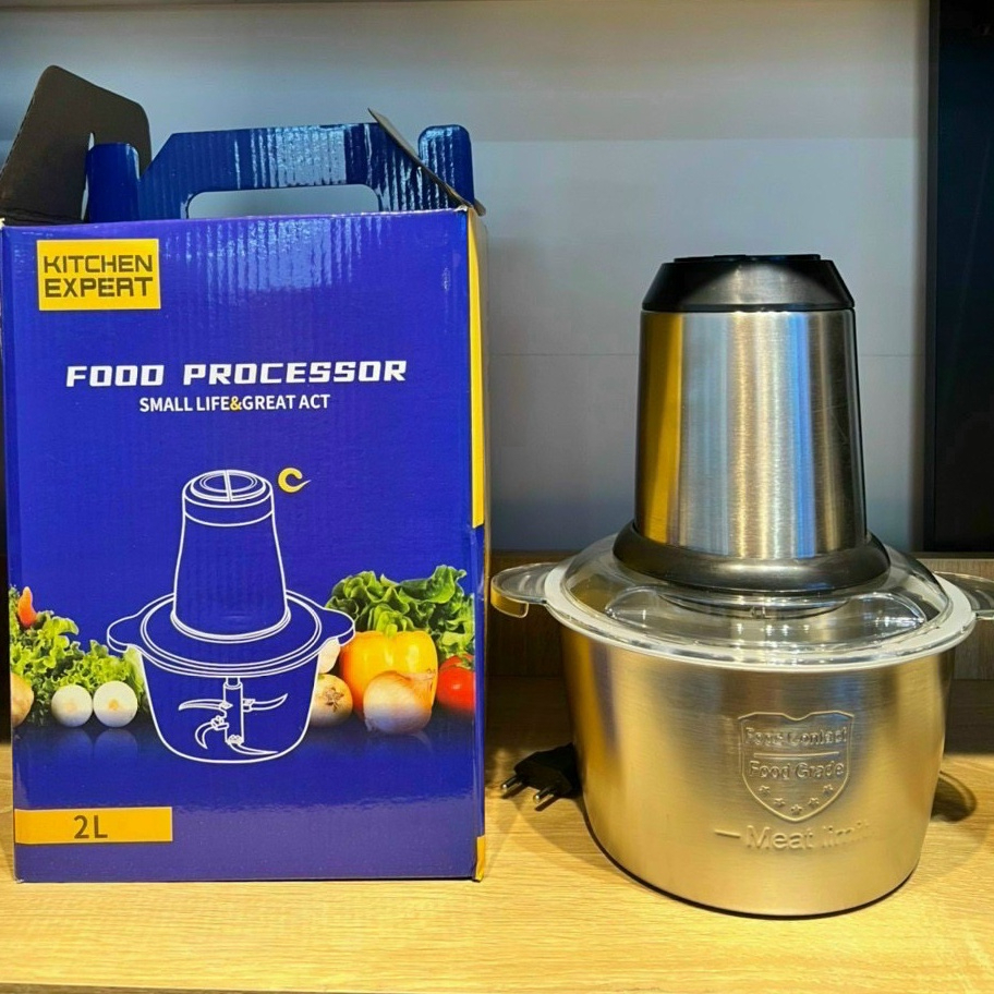 Máy Xay Thịt, Máy Xay Đa Năng Cối Inox 4 Lưỡi Siêu Tiện Lợi