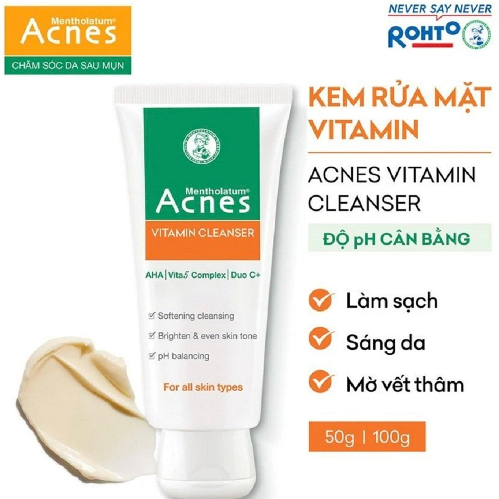 Kem rửa mặt Acnes 100g sáng da mờ sẹo và vết thâm suu.shop cam kết 100% chính hãng