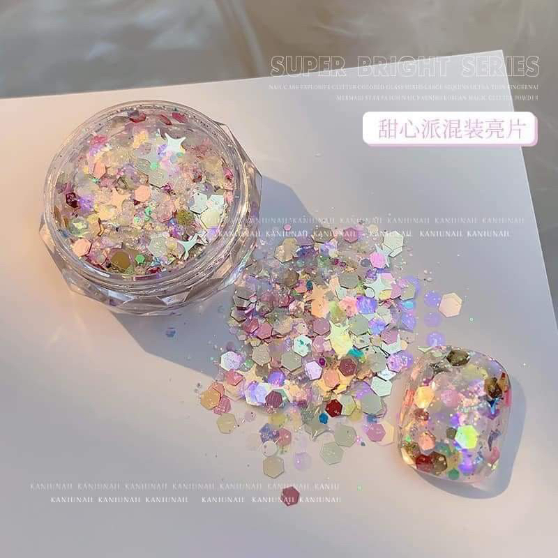 Nhũ ẩn móng vảy cá tone Hồng Gold siêu sáng