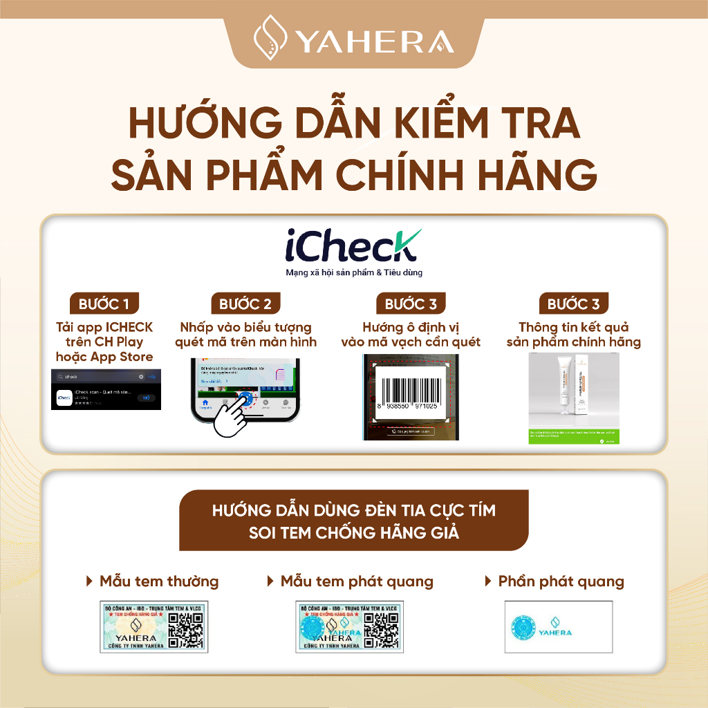 Bộ đôi giảm mụn và dưỡng trắng da YAHERA Gồm Gel chấm mụn 15g và serum dưỡng trắng 30g