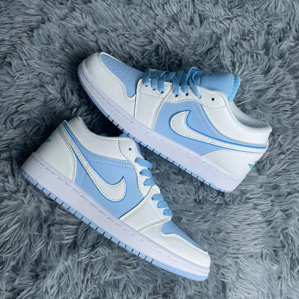 Giày Air Jordan 1 Low Reverse Ice Blue thể thao dành cho nam nữ, Jordan 1 real FullBox FLEX SHOP