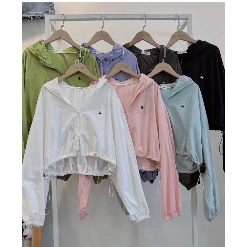 Áo khoác gió mỏng 1 lớp có nón logo