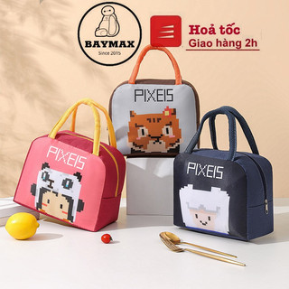 Túi đựng cơm vải Oxford FRUTTO cách nhiệt, có lớp lót nhôm, đựng được nhiều thức ăn