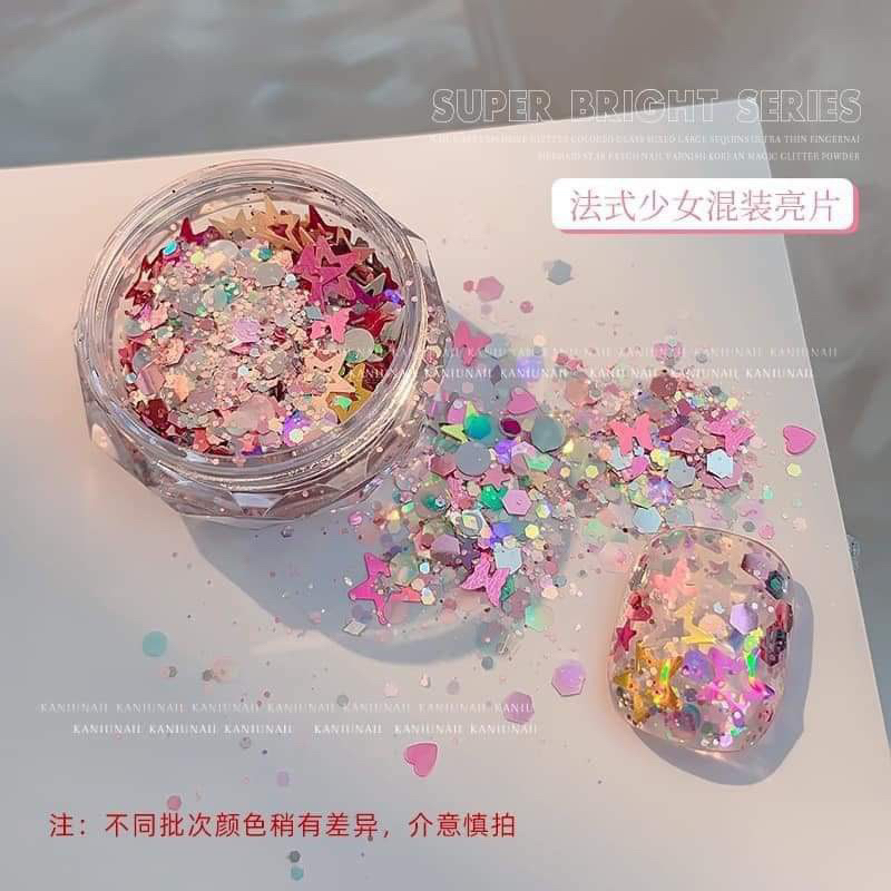 Nhũ ẩn móng vảy cá tone Hồng Gold siêu sáng