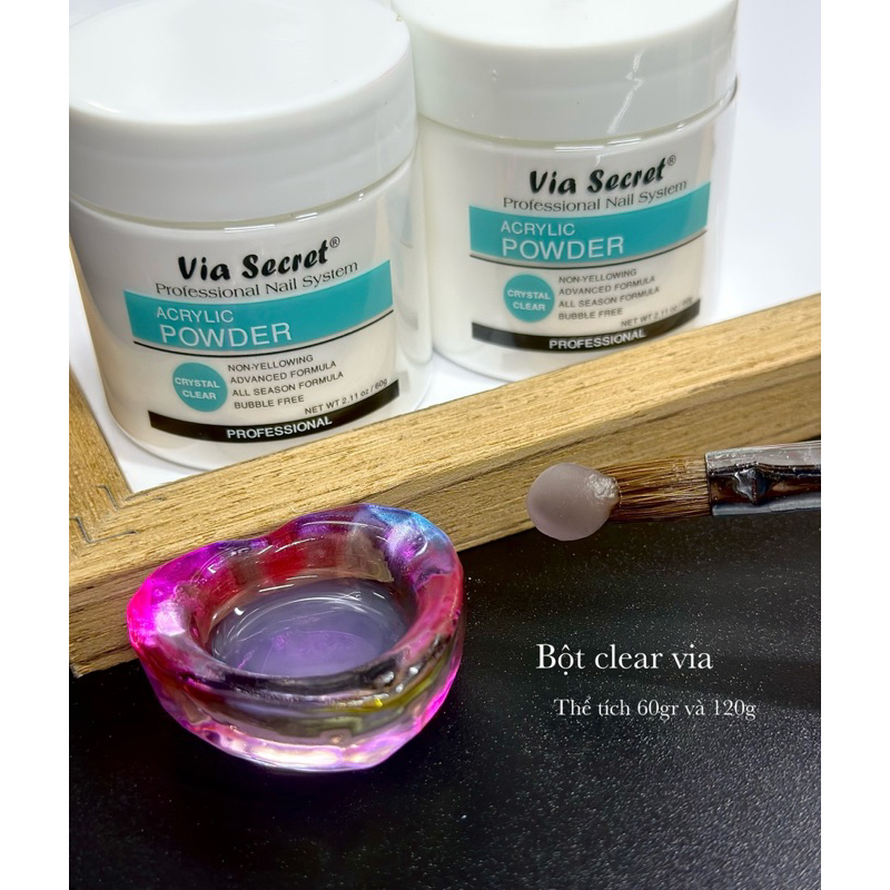 Bột đắp - nhúng - hoa nổi via secret siêu mịn chảy dẻo chính hãng mỹ