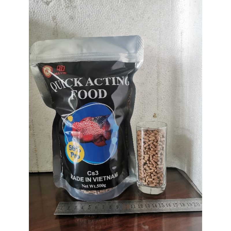 Cám la hán CS3, protein động vật 56 %, bột carophyll pink 7%, net 200-500gram