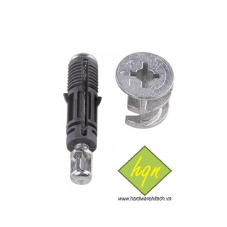 Ốc cam liên kết nhựa nở 2 in 1/ ty liên kết nhựa xám nở + cam lock a36/ óc liên kết nhựa 2 trong 1