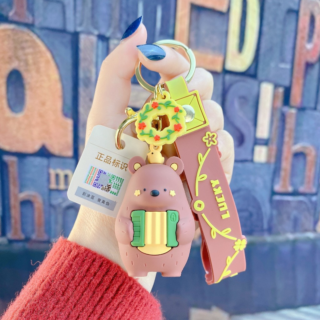❣️Móc Khóa Silicon Kèm Dây Tăng Cao Cấp ❣️ Móc Khóa may mắn Hình Thú Hoạt Hình Cute Dễ Thương