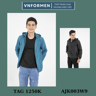 (CÒN XL) Áo khoác gió nam 2 lớp ARISTINO mũ tháo rời TAG 1250K  AJK003W9