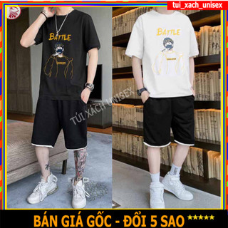 Đồ bộ mặc nhà mẫu in hình chữ BATTLE thời trang hiện đại Phong cách Hàn Quốc mặc nhà đi chơi đều đẹp – Bộ đồ vải đẹp S0