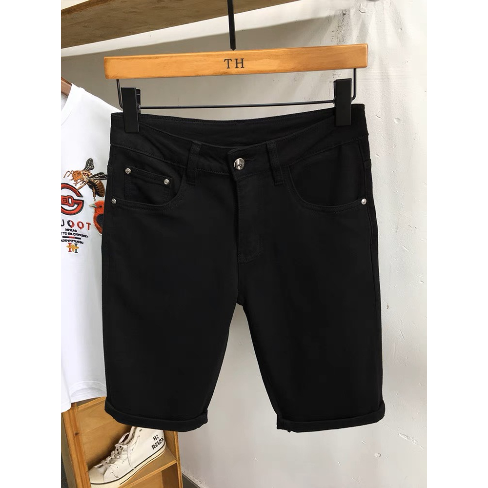 Quần body nam Quần short jean nam có giãn SHORT jean đen trắng trơn rách