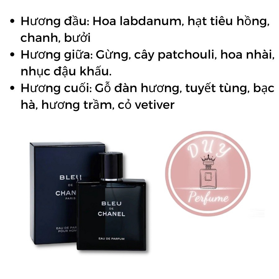 Nước hoa nam cao cấp chính hãng Chan.el B.leu thơm lâu hương thơm nam tính mạnh mẽ cuốn hút 100ml - DUY PERFUME