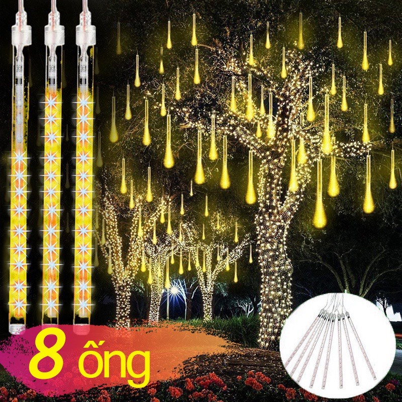 Đèn Led Sao Băng Đủ Màu 8 Ống 50cm - Chống Nước Trang Trí Cây Lễ Tết