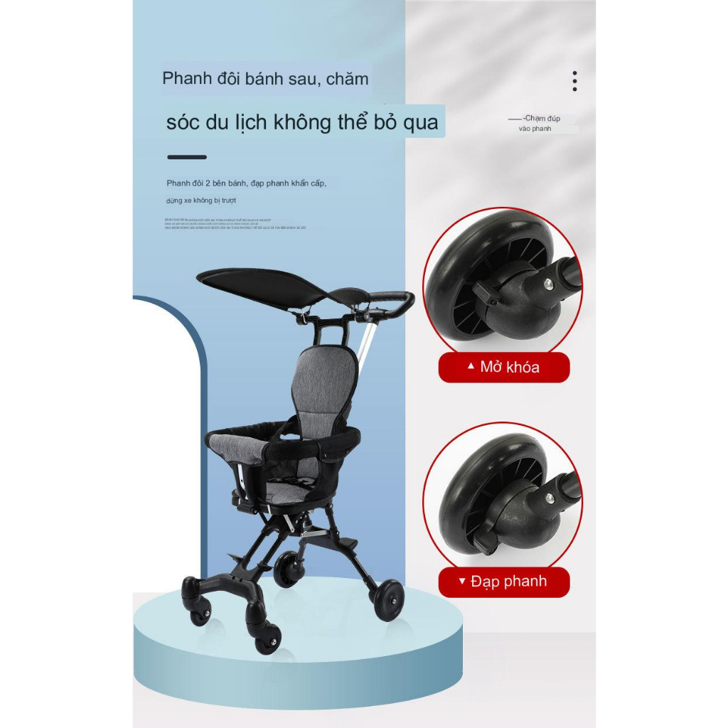 Đẩy Gấp Gọn,Xe Đi Siêu Thị, Du Lịch Cho Bé