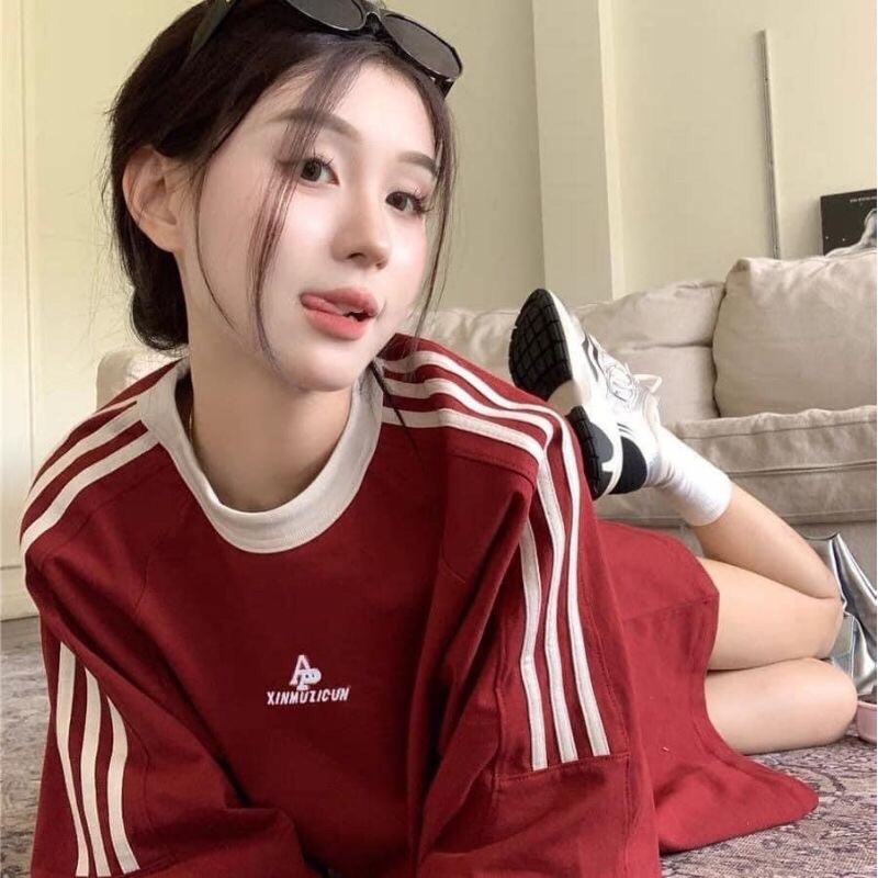 Áo thun Baby tee tay lỡ form rộng AP phong cách thể thao năng động chất cotton siêu mát