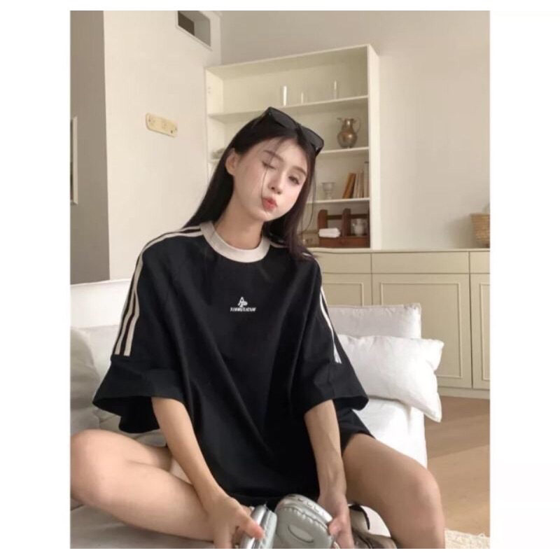 Áo thun Baby tee tay lỡ form rộng AP phong cách thể thao năng động chất cotton siêu mát