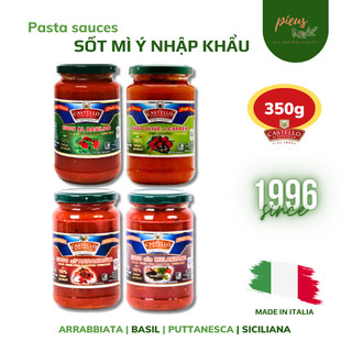 Sốt mì ý Spaghetti Pasta Sauce Castello 350g - Arrabbiata Basil Puttanesca Siciliana | Pieus