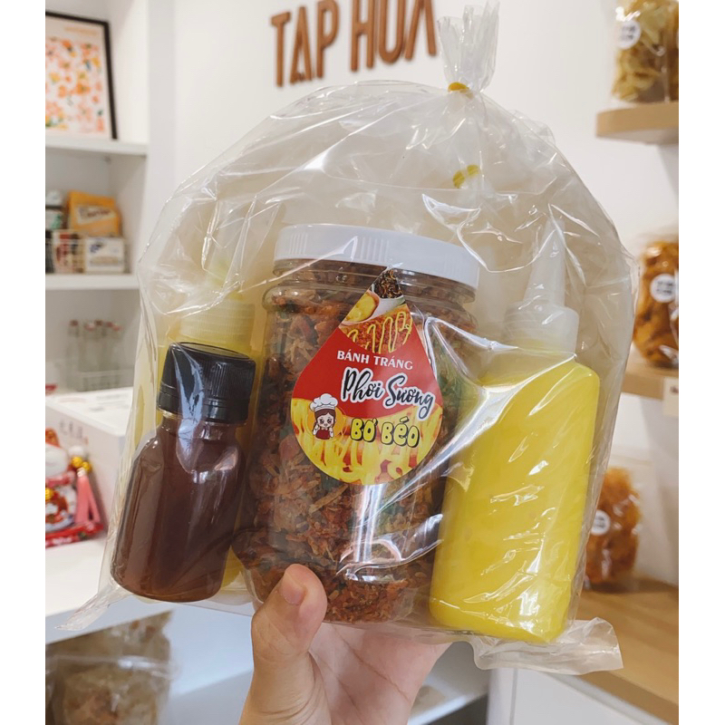 BÁNH TRÁNG PHƠI SƯƠNG MUỐI TÉP HÀNH PHI BƠ BÉO