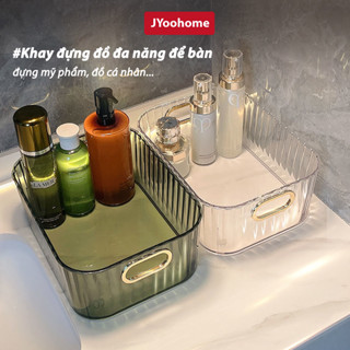 Khay đựng đồ trang điểm mỹ phẩm để bàn JYoohome thiết kế sang trọng, giỏ đựng đa năng để dầu gội