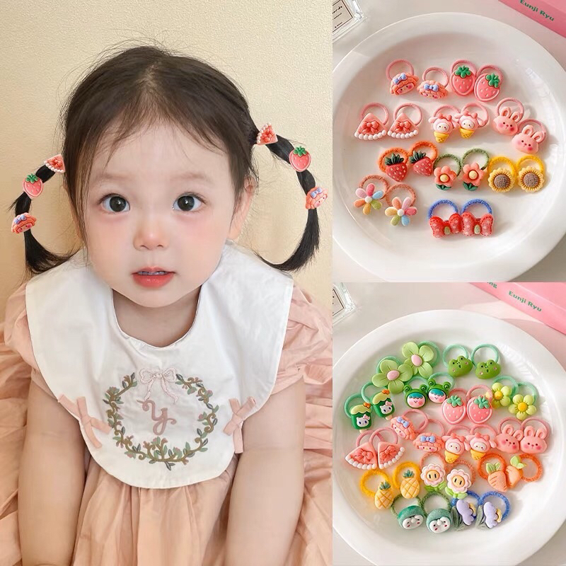 Túi 10 dây thun buộc tóc cho bé